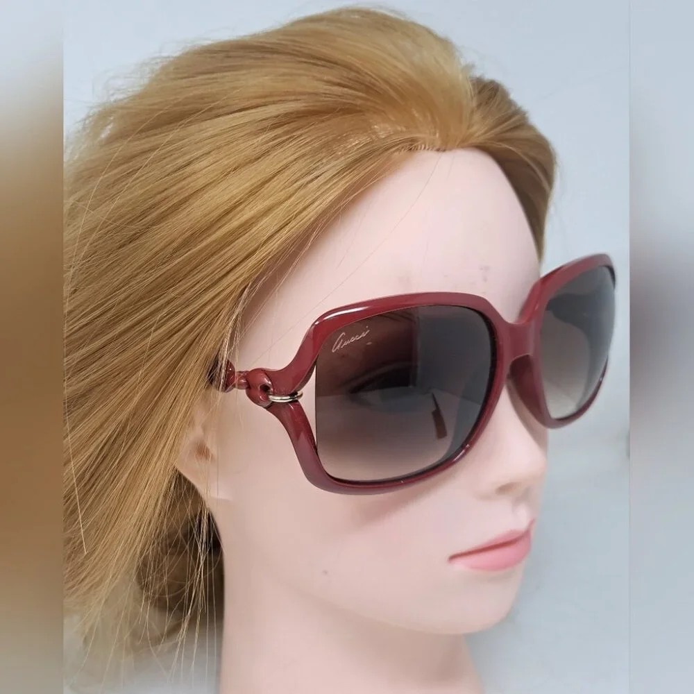 Gucci Womens Marina Chain Sunglasses Red Vintage Y2K GG3597/F/S 3GQJD 58-16-115